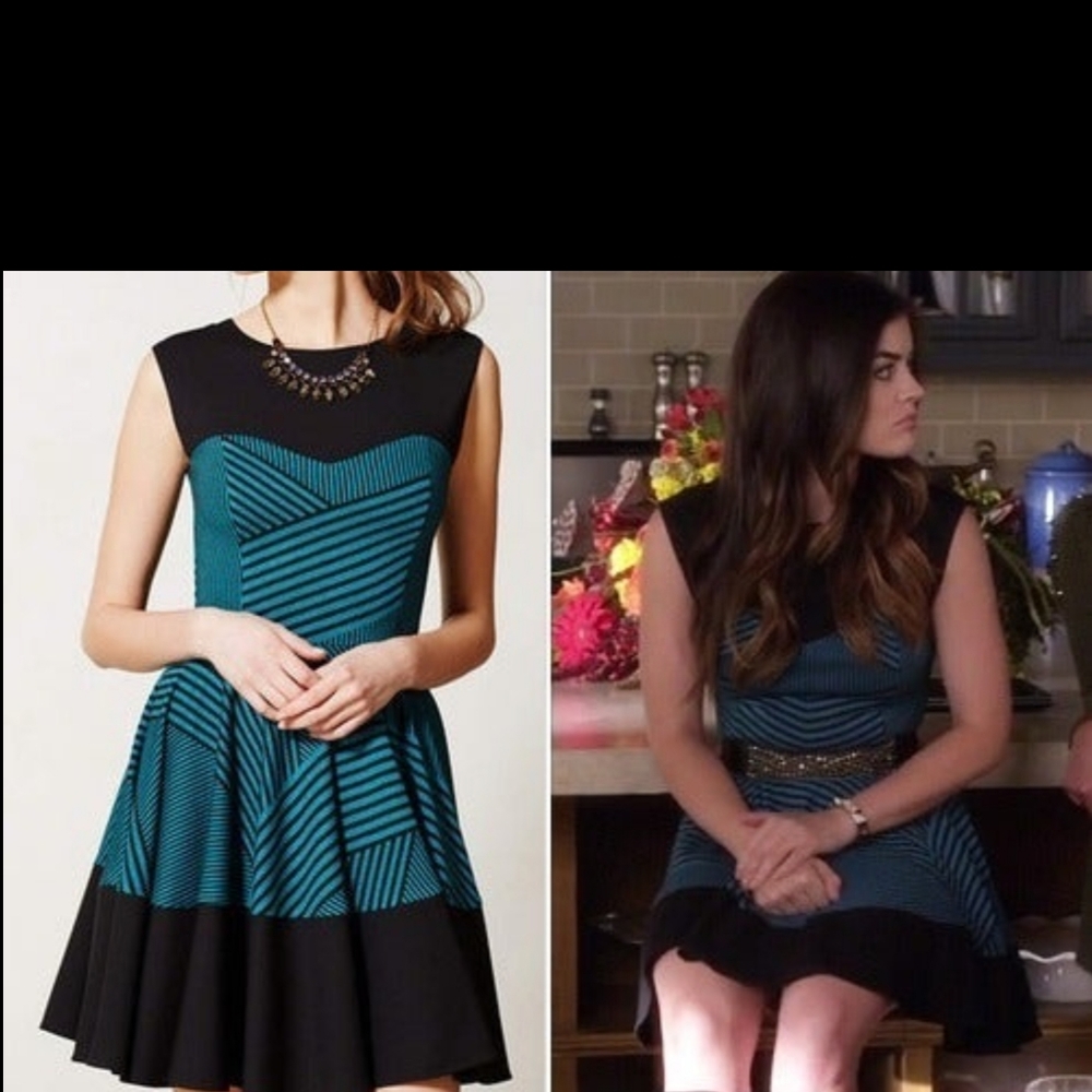 Eva Franco striped swing dress multicolored, size 2, seen on pretty little liars